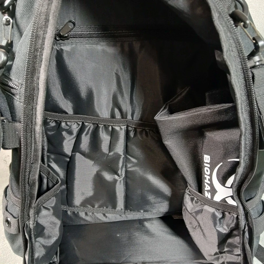 Dude Dad Tactical Diaper Bag Backpack Mens Black Canvas Utility Travel